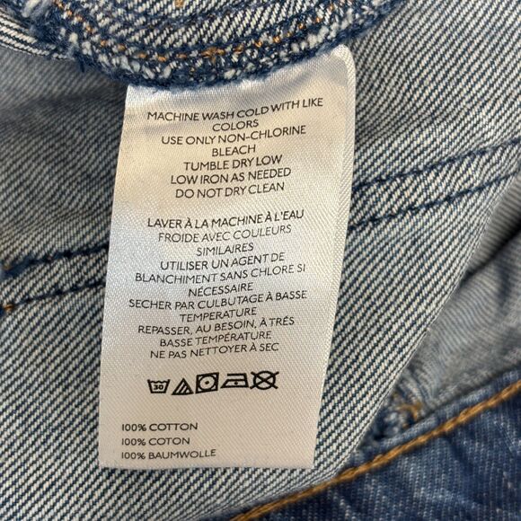 Free People We The Free Palmer Cuffed Wide Leg Jeans Size 29 Blue Denim D054 -17 - Picture 10 of 16